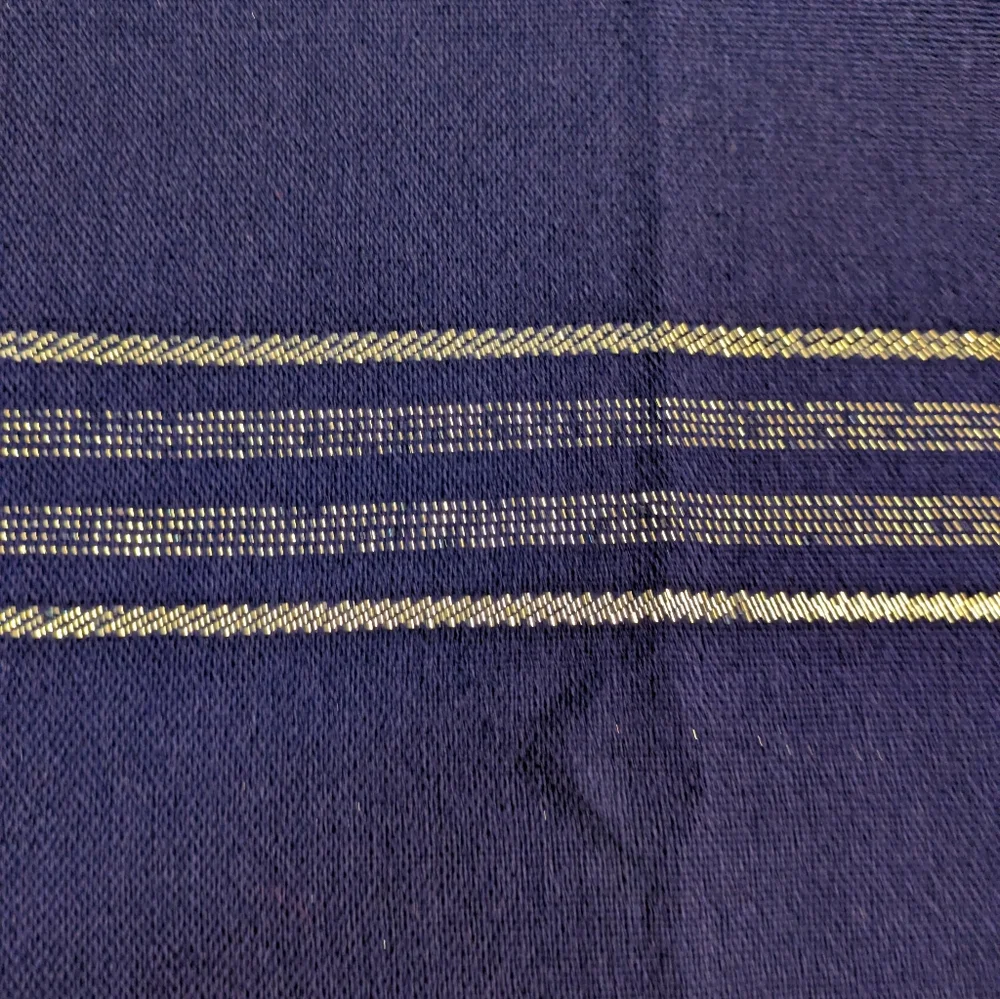 Hand Woven Blue Fringed Scarf From Mackay Home Craft Studio - Picture 2 of 6